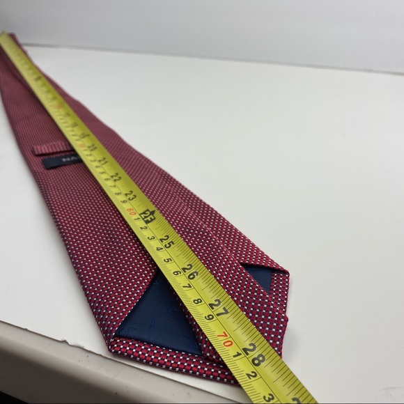 4/$25 Nautica Red Navy White Check 100% Silk Tie - Picture 12 of 13